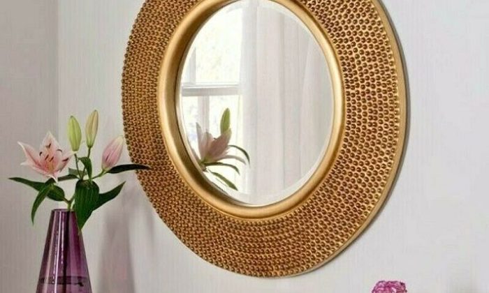 NEW-DECORATIVE-WALL-MIRROR-ROUND-GOLD-FRAME